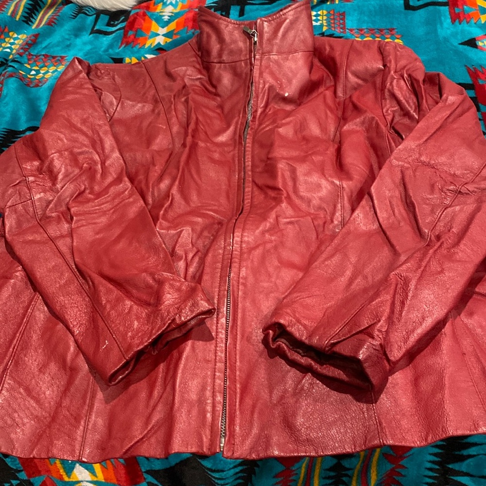 A red leather jacket by east5th